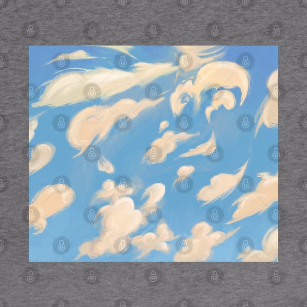 white clouds in the blue sky oil painting by Nyrrra